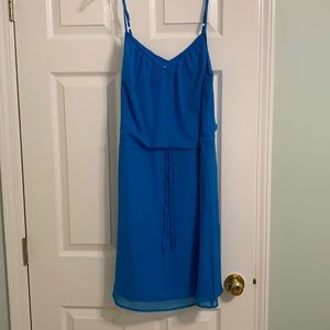 Blue cami dress with tie.